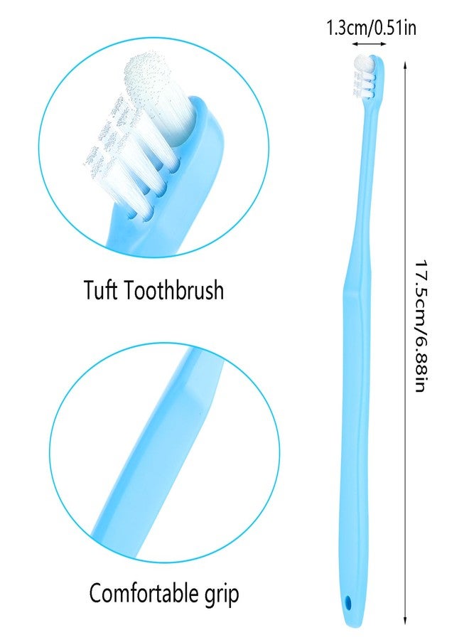 WLLHYF 2 Pieces Tuft Toothbrush Small Head End Tapered Interdental Interspace Nursing Soft Tiny Toothbrush Orthodontic Periodontal Dental Products(Blue + Green) - Image 2